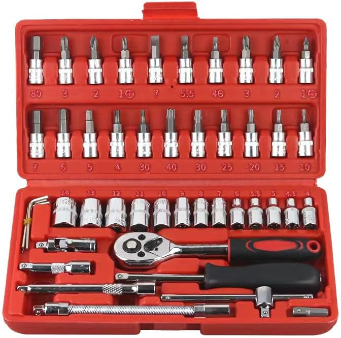 CAJA DE HERRAMIENTAS PARA AUTOS Y MOTOS 46 PC- Automotive Tool Set